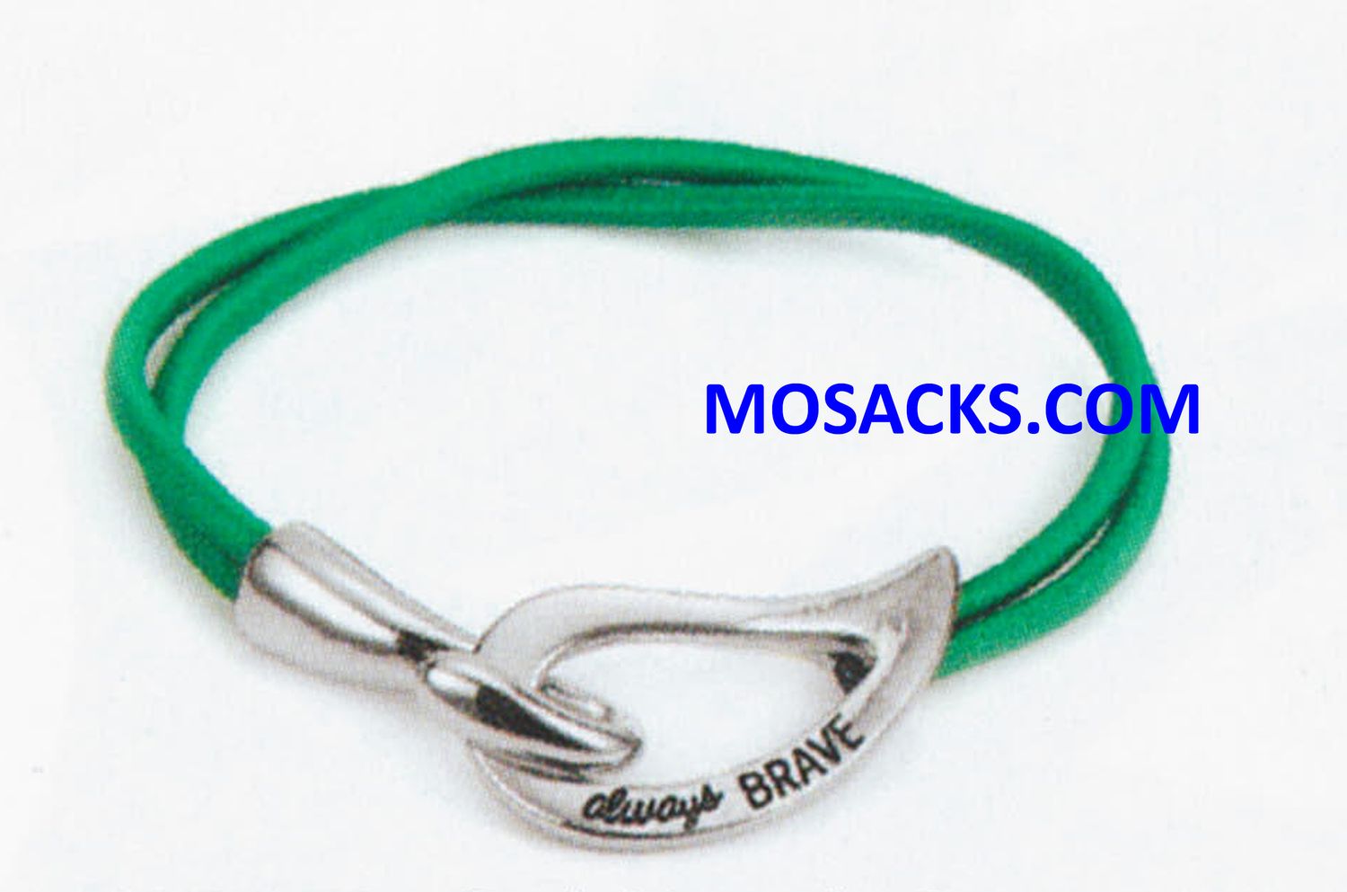 Always Brave Cancer Awareness Bracelet Rhodium Dark Green 220851for encouragement and to show suppo…