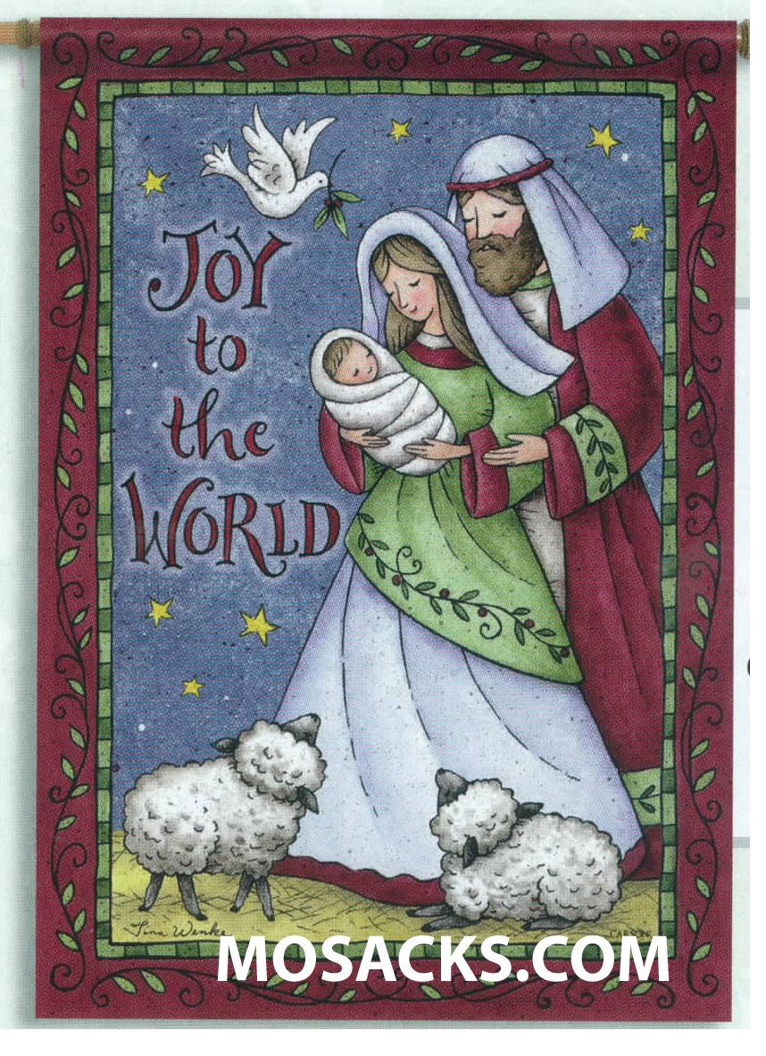 Flagtrends by Carson Joyful Family 28x40 Inch Double-Sided Flag 480-48019 Joy to the World Flag has…