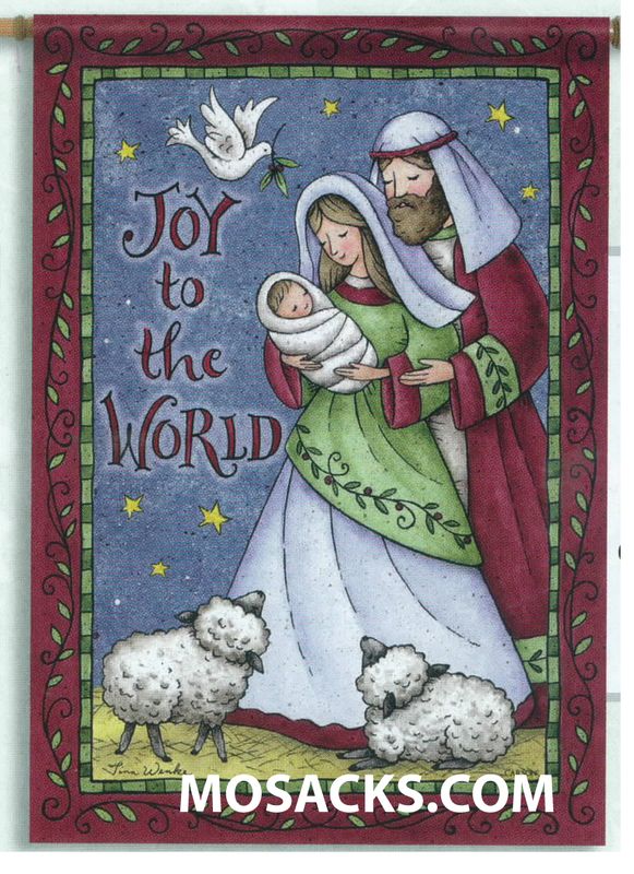 Flagtrends by Carson Joyful Family 28x40 Inch Double-Sided Flag 480-48019 Joy to the World Flag has…