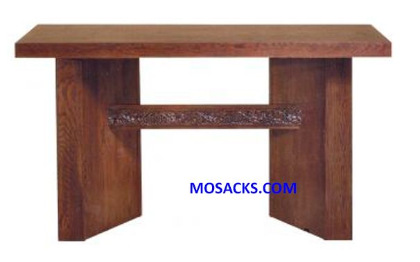 Altar - Wood Altar with Grapevine Band Design on crossbeam Altar measures 72" wide x 30" deep x 40"…