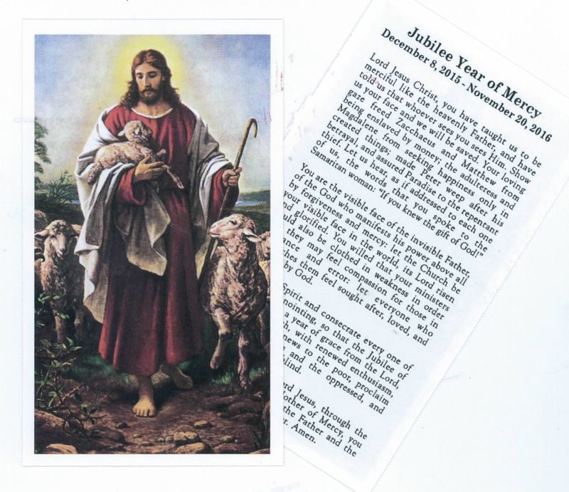 Jubilee Year Of Mercy Good Shepherd Paper Holy Card 2-911M