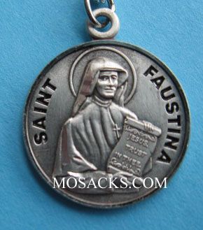 St. Faustina Sterling Patron Saint Medal w/18" S Chain
