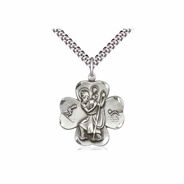 Bliss St. Christopher Clover Medal 1" 4136