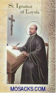 St. Ignatius of Loyola laminated Bi-fold Holy Card, F5-452