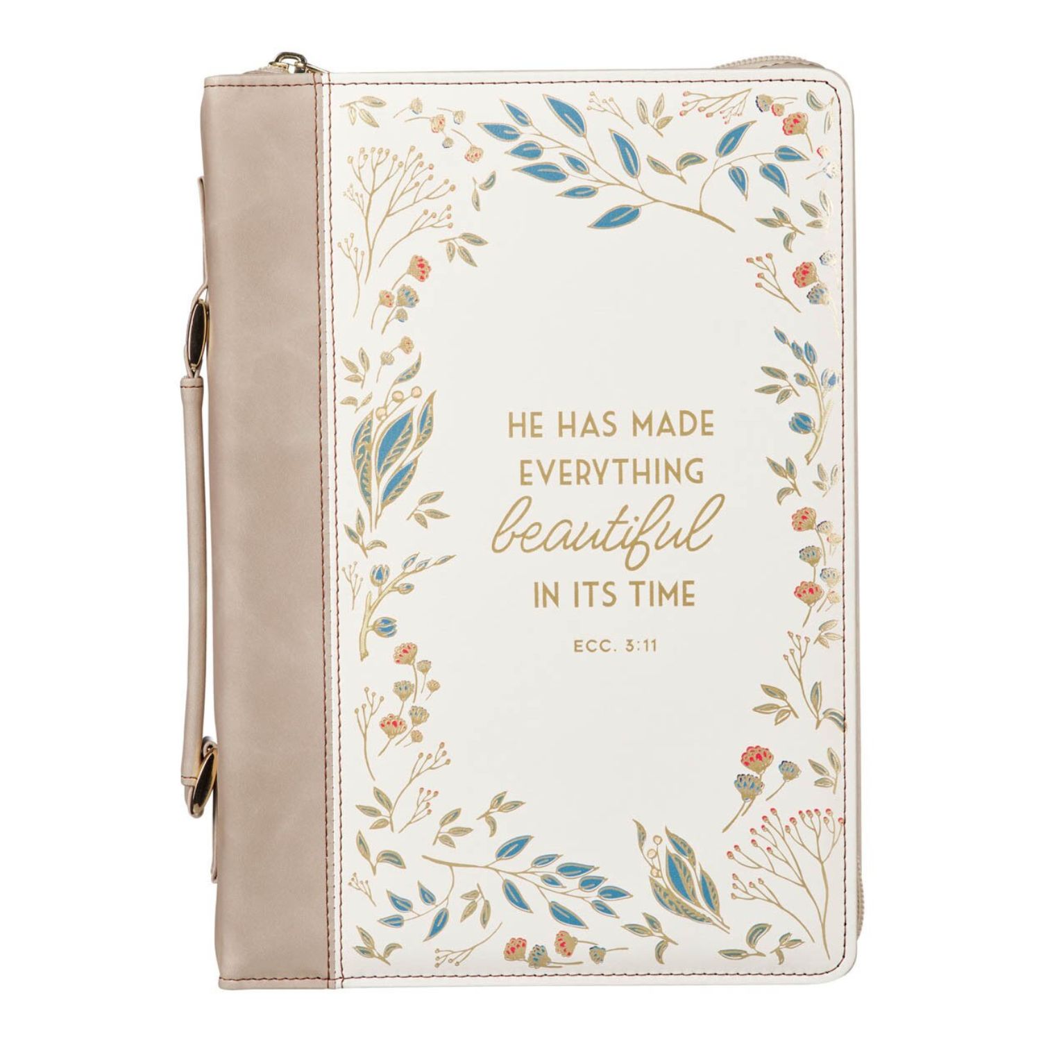 Faith Burnt Chestnut Brown Faux Leather Classic Bible Cover - Matthew 17:20