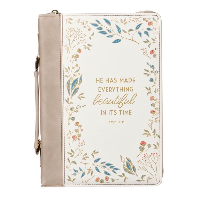 Faith Burnt Chestnut Brown Faux Leather Classic Bible Cover - Matthew 17:20