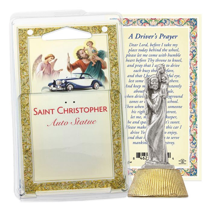 Auto Statue St.Christopher Antique Silver 12-1616-620 Auto Statue - St .Christopher Auto Statue in …