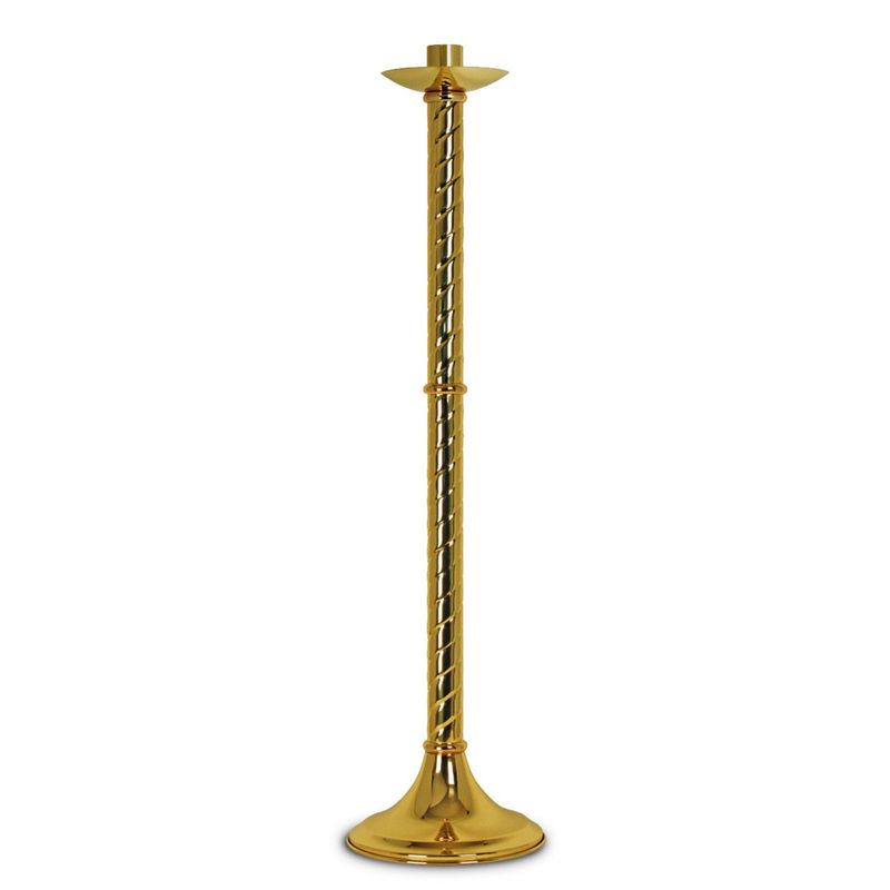 K Brand Ecclesiastical Brass Paschal Candle Holder is 42" high with 10-1/2" base and 1-15/16" Candl…