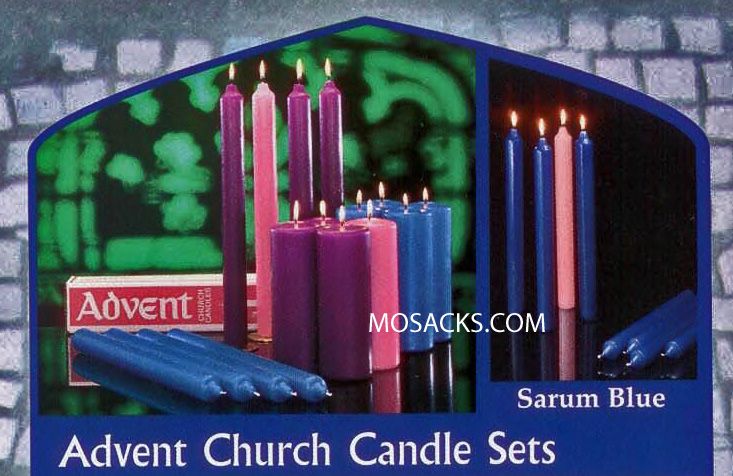 Church Supplies 1-1/2x16" Cathedral Advent Candle Set, 51% Beeswax Church Goods