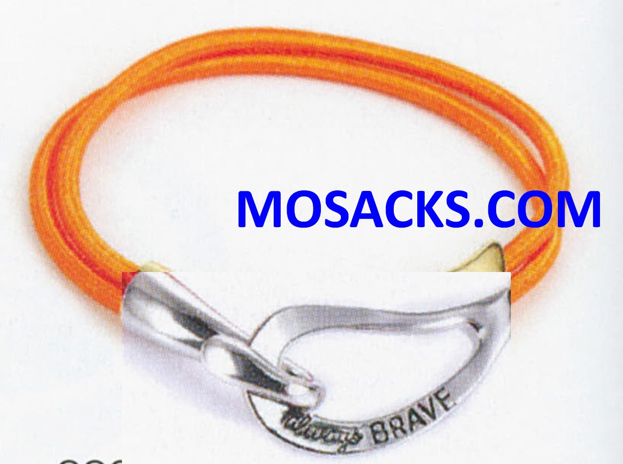Always Brave Cancer Awareness Bracelet Rhodium Orange 452-220836 Always Brave Cancer Awareness Bracelet Rhodium Orange 452-220836