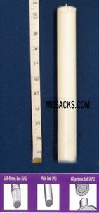 Long-Burning 100% Beeswax Altar Candle Medium 6's PE, 25/32" x 10-1/4"