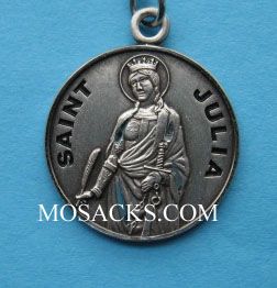 St. Julia Sterling Patron Saint Medal w/18" S Chain