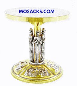 Thabor Four Biblical Reliefs 9-1/2" H with 9-1/2" dia. Table K194  Gold Plated Brass Thabor  FREE S…
