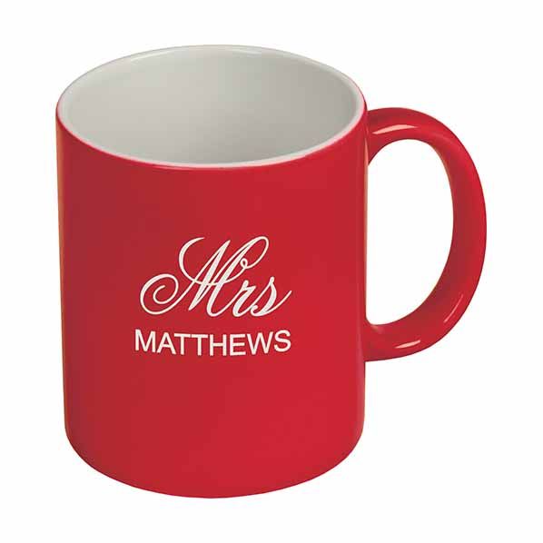 Red & White Ceramic Mug 11 oz. (Personalized) Red and White Ceramic Mug 11 oz. (Personalized) - ZHZO35
