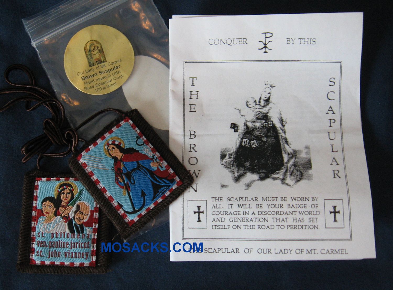 Scapular St. Philomena 1x2 inch Wool Scapular St. Philomena 1x2 inch Wool