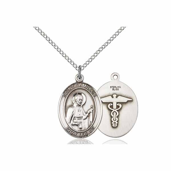Bliss St. Camillus of Lellis Sterling Silver Medal 3/4"