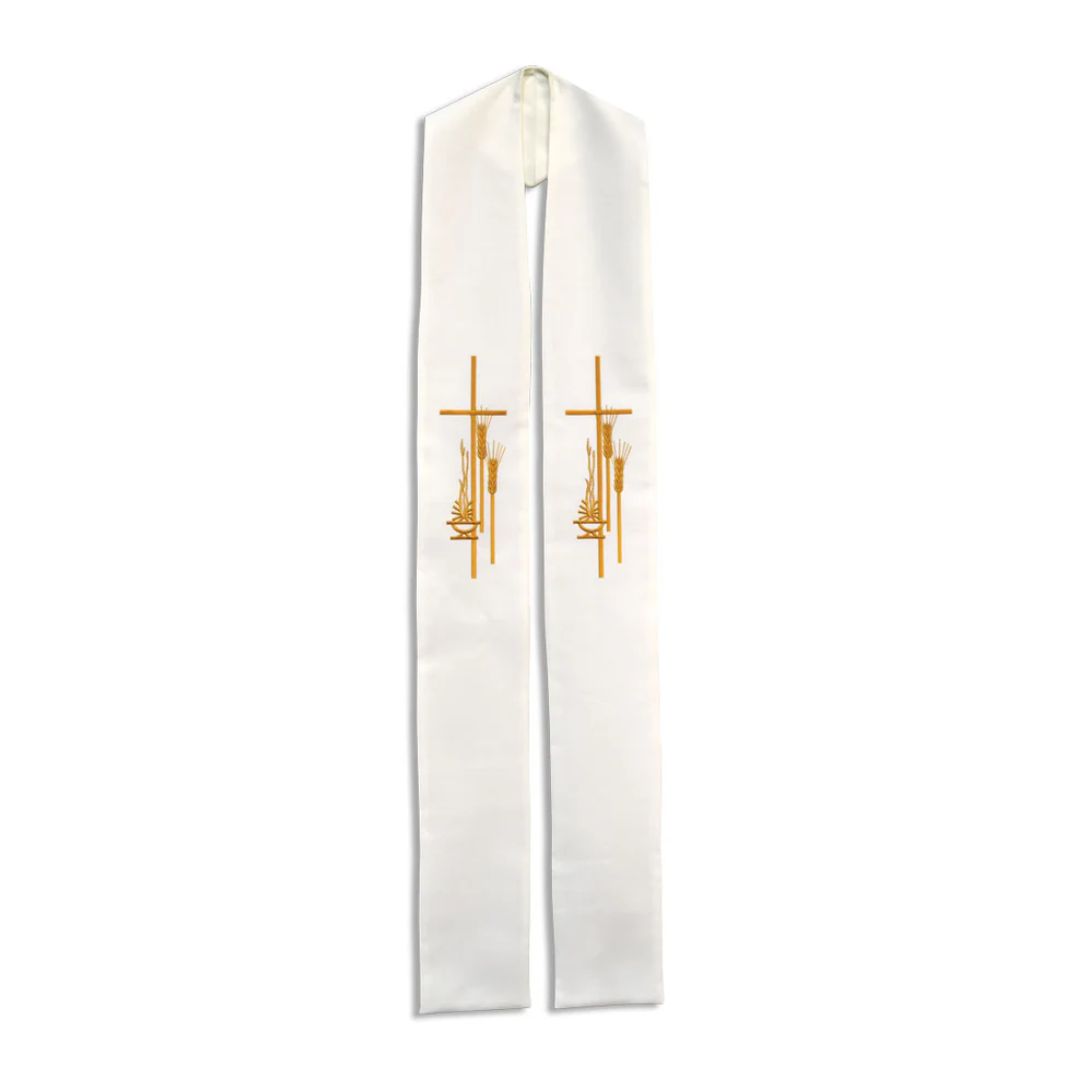 Beau Veste Cross And Wheat Overlay Stole Beau Veste Cross And Wheat Overlay Stole 10-793
