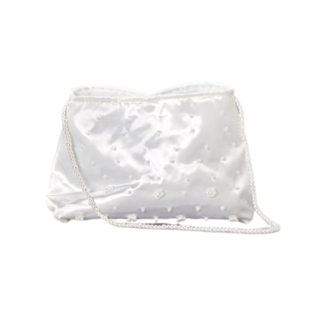 First Communion Beaded Purse with Pearl Handle First Communion Beaded Purse with Pearl Handle-91160
