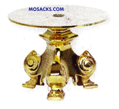 Thabor Three-footed 4-1/2" H with 6" dia. Plate K186  Gold Plated Brass Thabor  FREE SHIPPING