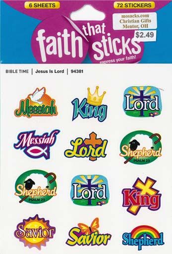 Faith That Sticks Jesus is Lord-94381 includes 6 sticker sheets
