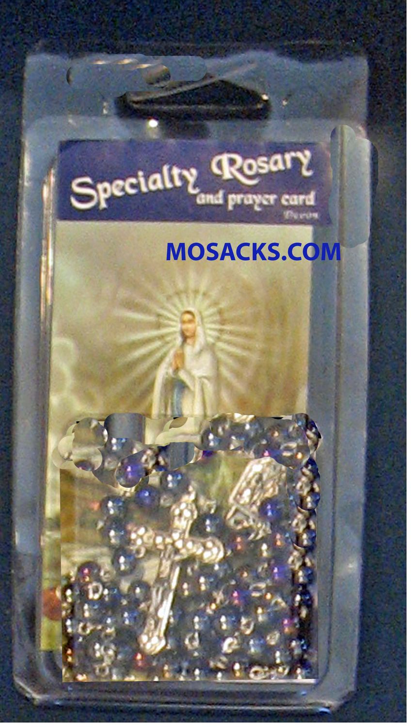 Specialty Rosary Our Lady Of Lourdes Blue Rosary with water from Lourdes in the joiner, and O.L. Lo…