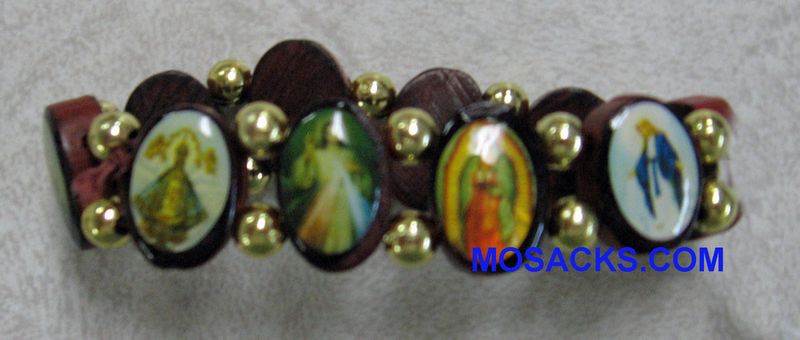 Wooden Oval Saints Bracelet 08526
