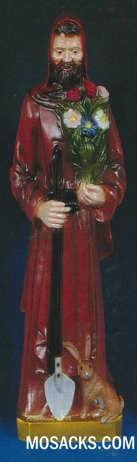 St. Fiacre 24 Inch-SA2412C Religious Statue St Fiacre Patron Saint of Gardeners 24 Inch-SA2412C Outdoor Religious Statue