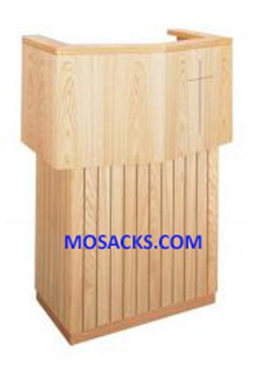 Church Furnishings Wooden Pulpit with Extended Shelf for Lamp and Microphone with Cross Design 40-3…