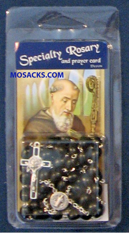 Specialty Rosary St. Benedict Rosary and St. Benedict Prayer Card 64-625/BEN/C1 is a 17‚Äù Black Ov…