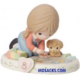 Precious Moments Growing in Grace Age 8 Brunette 4 inch 154035B