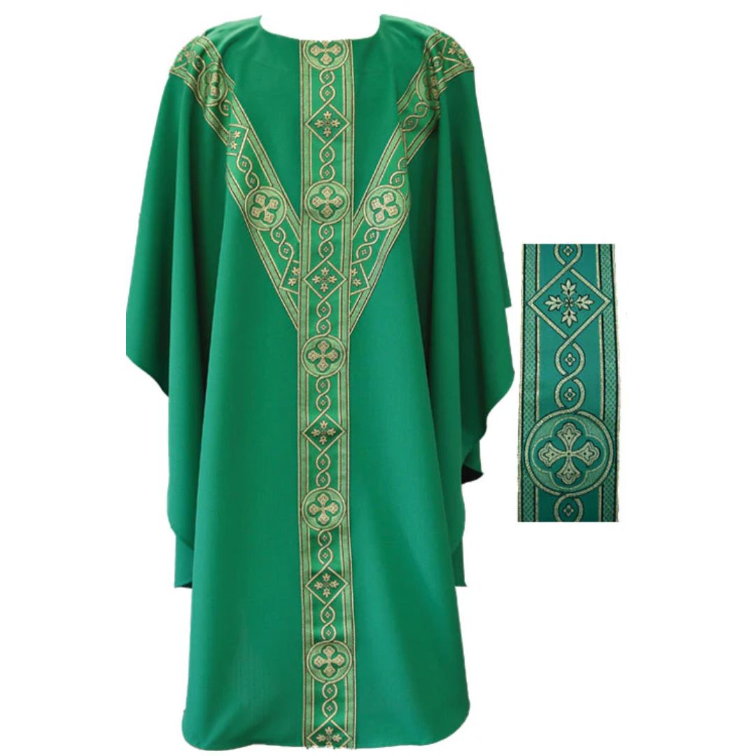Beau Veste Kelly Green Chasuble with Italian Banding-2144GN