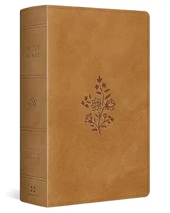ESV Large Print Personal Size Bible (Rl)-Nubuck Caramel, Wildflower Design Trutone