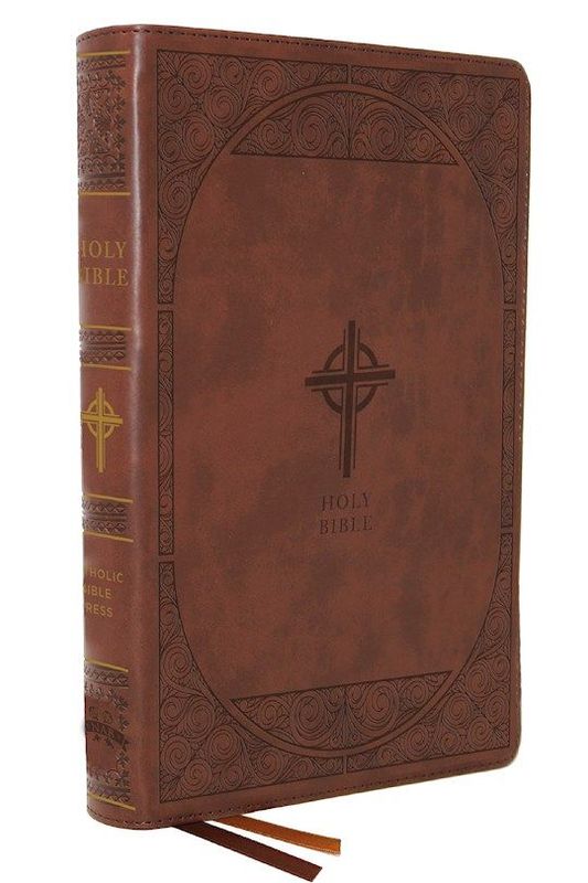 Nabre Catholic Bible/Large Print (Comfort Print)-Brown Leathersoft Indexed