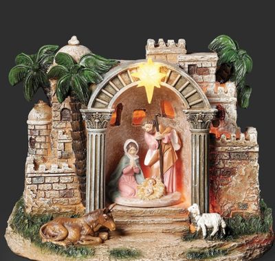 Away in a Manger Lighted Musical Nativity Scene Fontanini