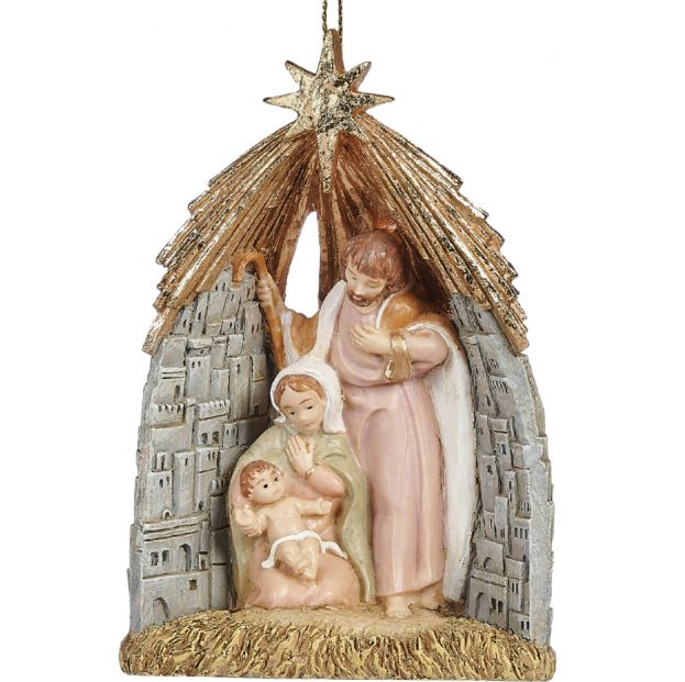 Holy Family Bethlehem Town Ornament by Fontanini