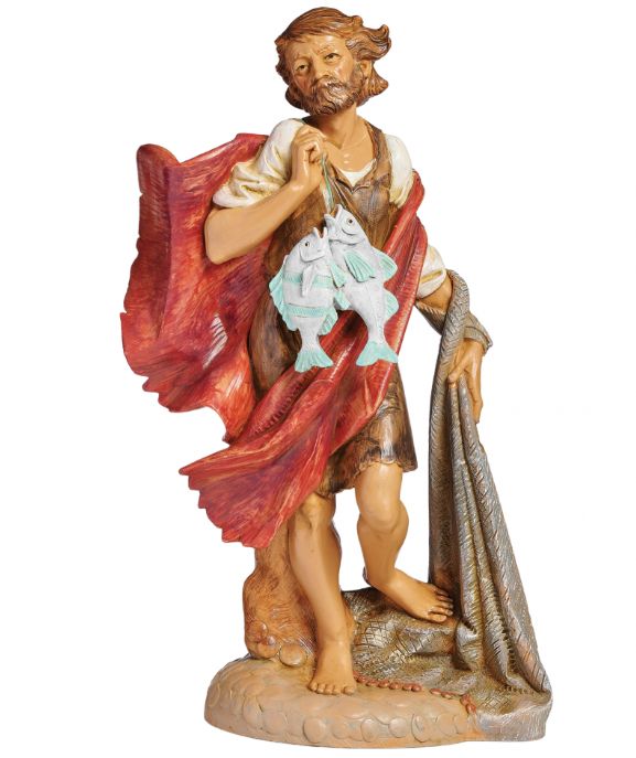 12 Inch Scale Hiram the Fisherman by Fontanini