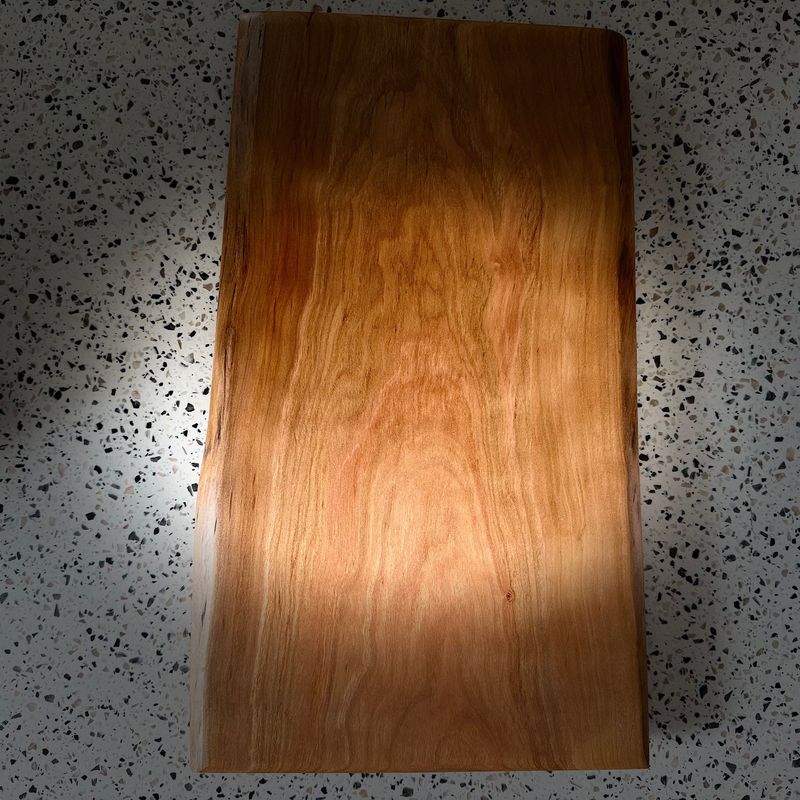 Face-Grain Live Edge Figured Cherry Cutting Board with Rubber Feet – 18.5" x 10.5" x .75"