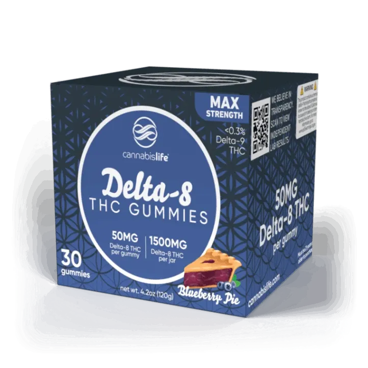 Cannabislife D8 Gummies, 1500mg, Blueberry Pie