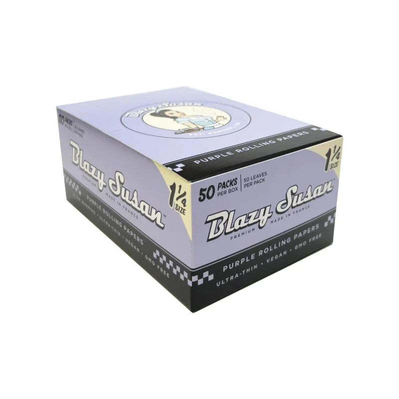 Blazy Susan 1 1/4 size Rolling Papers 50ct, Color: Purple