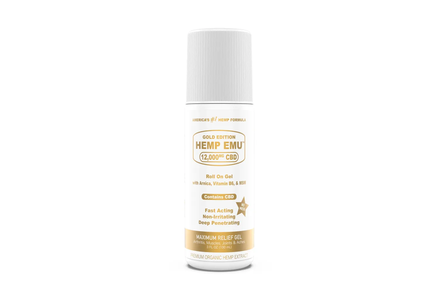 Hemp EMU Roll-On, Strength: 12K CBD