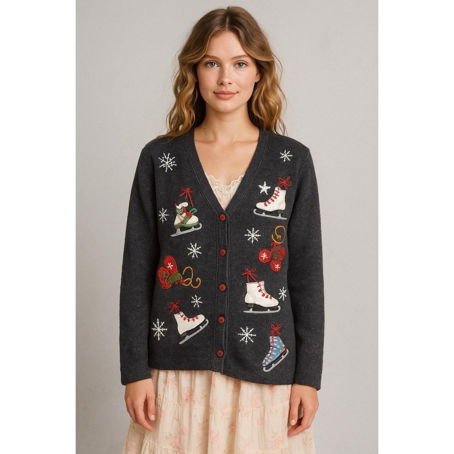 Vintage Holiday Sweater Cardigan – Women’s Small