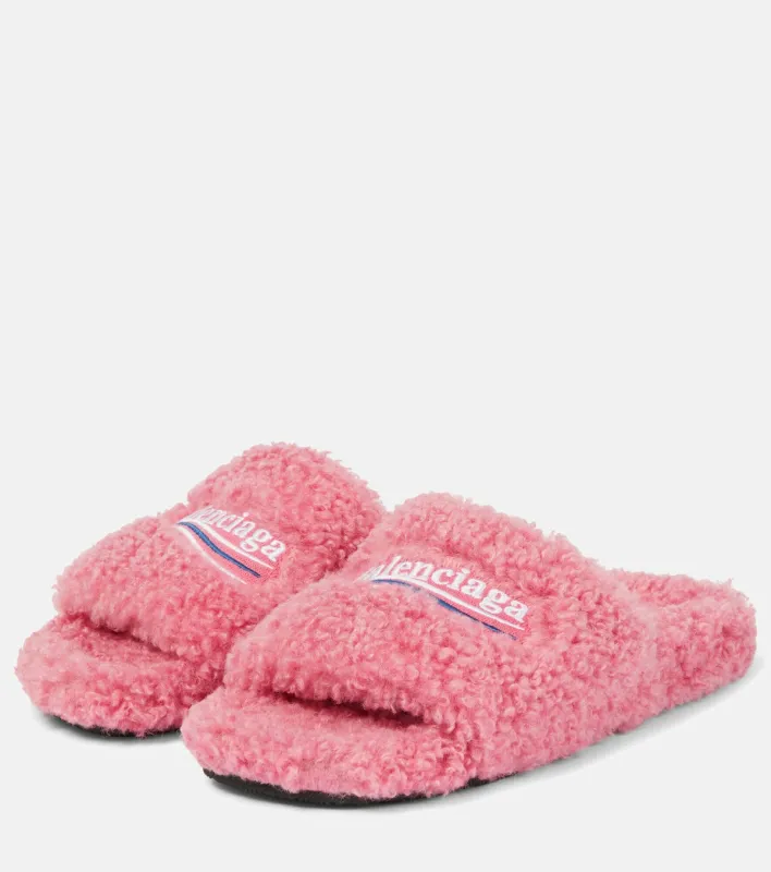 BB FUR SLIDES - PINK