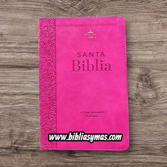 Bible RVR1960 giant letter imitation pink corinth fur