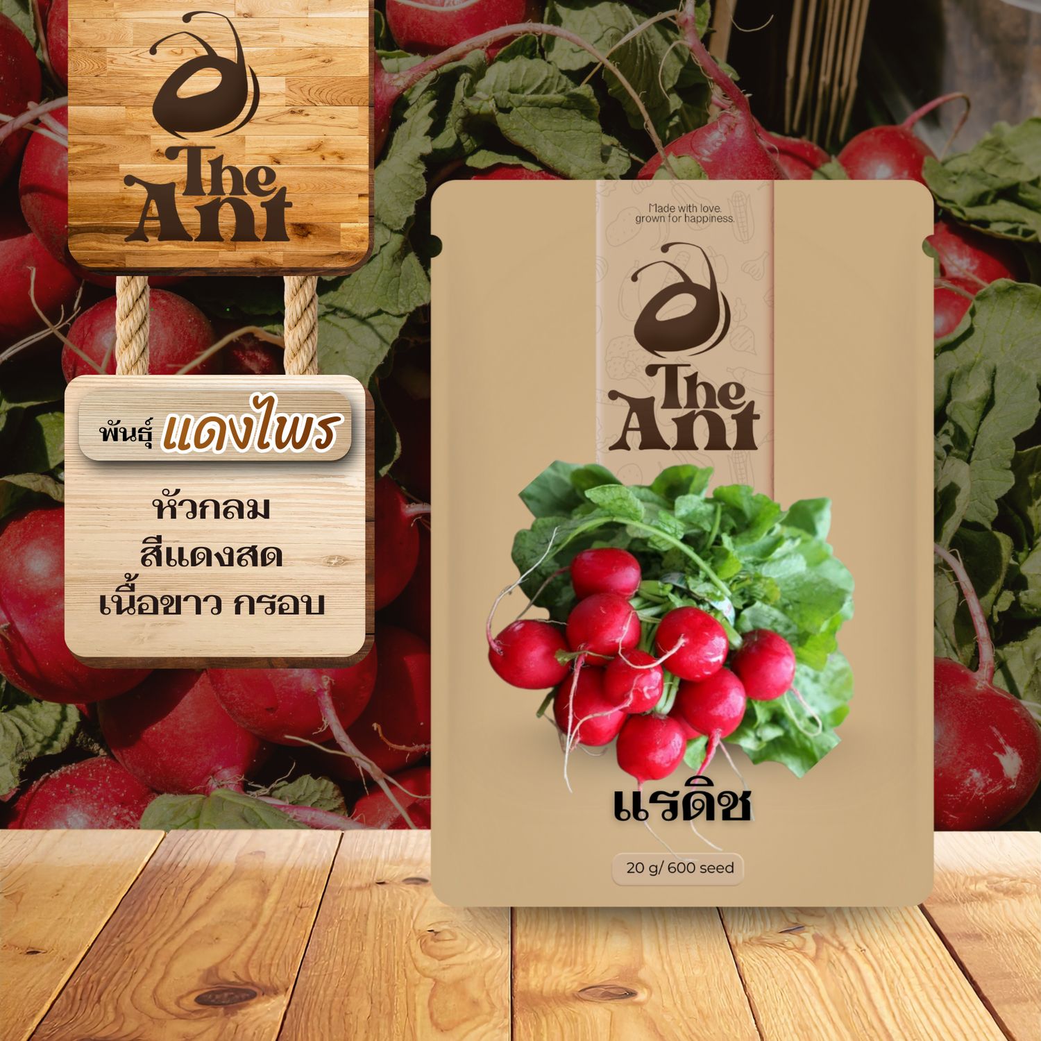 เมล็ดพันธุ์แรดิช  แดงไพร