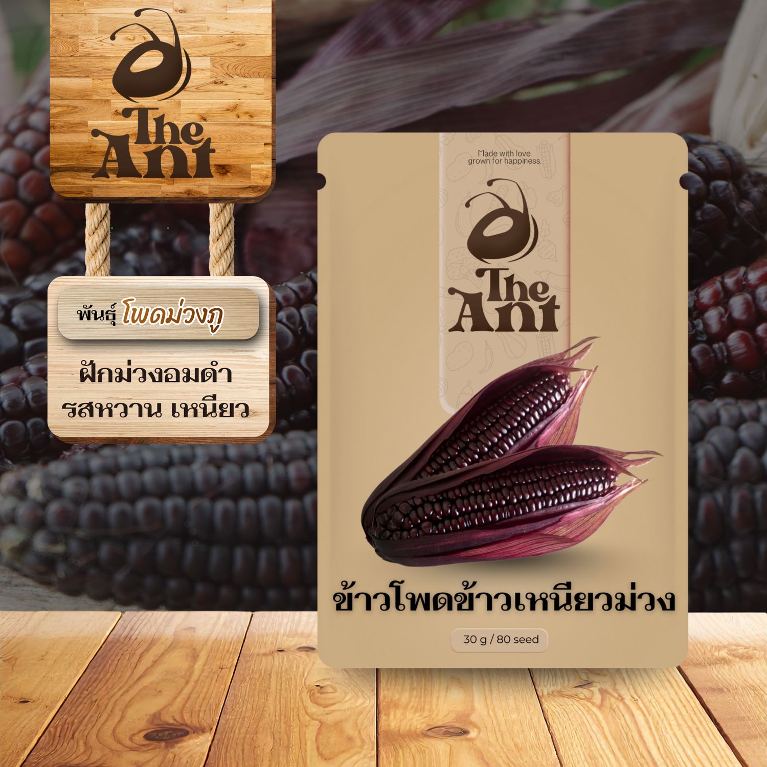 เมล็ดพันธุ์ข้าวโพดข้าวเหนียวม่วง โพดม่วงภู