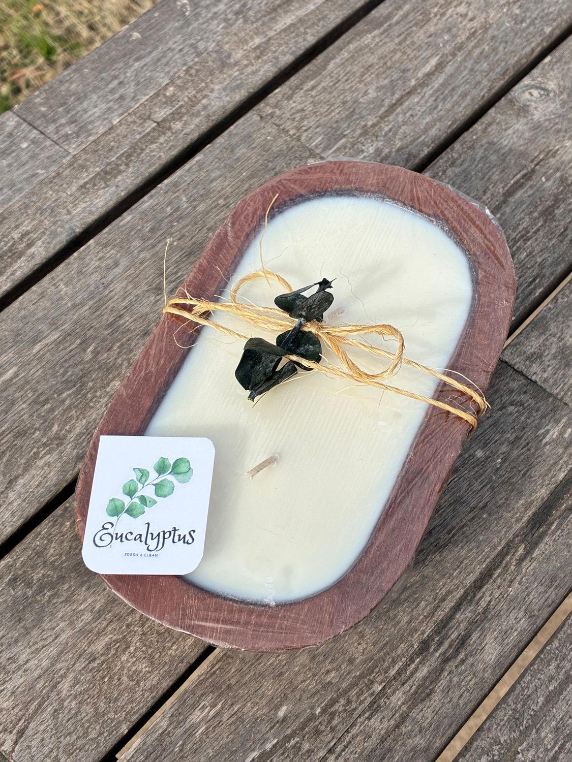 Wood Bowl Candles - Eucalyptus