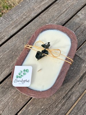 Wood Bowl Candles - Eucalyptus