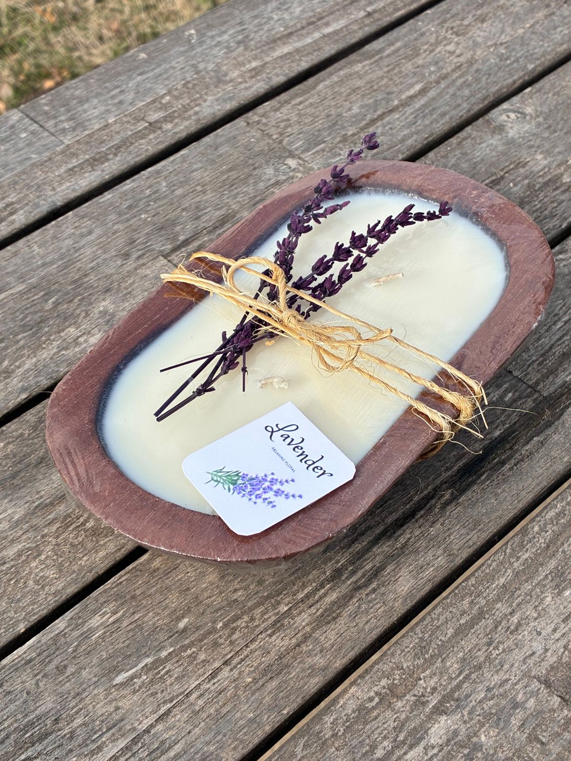 Wood Bowl Candles - Lavender