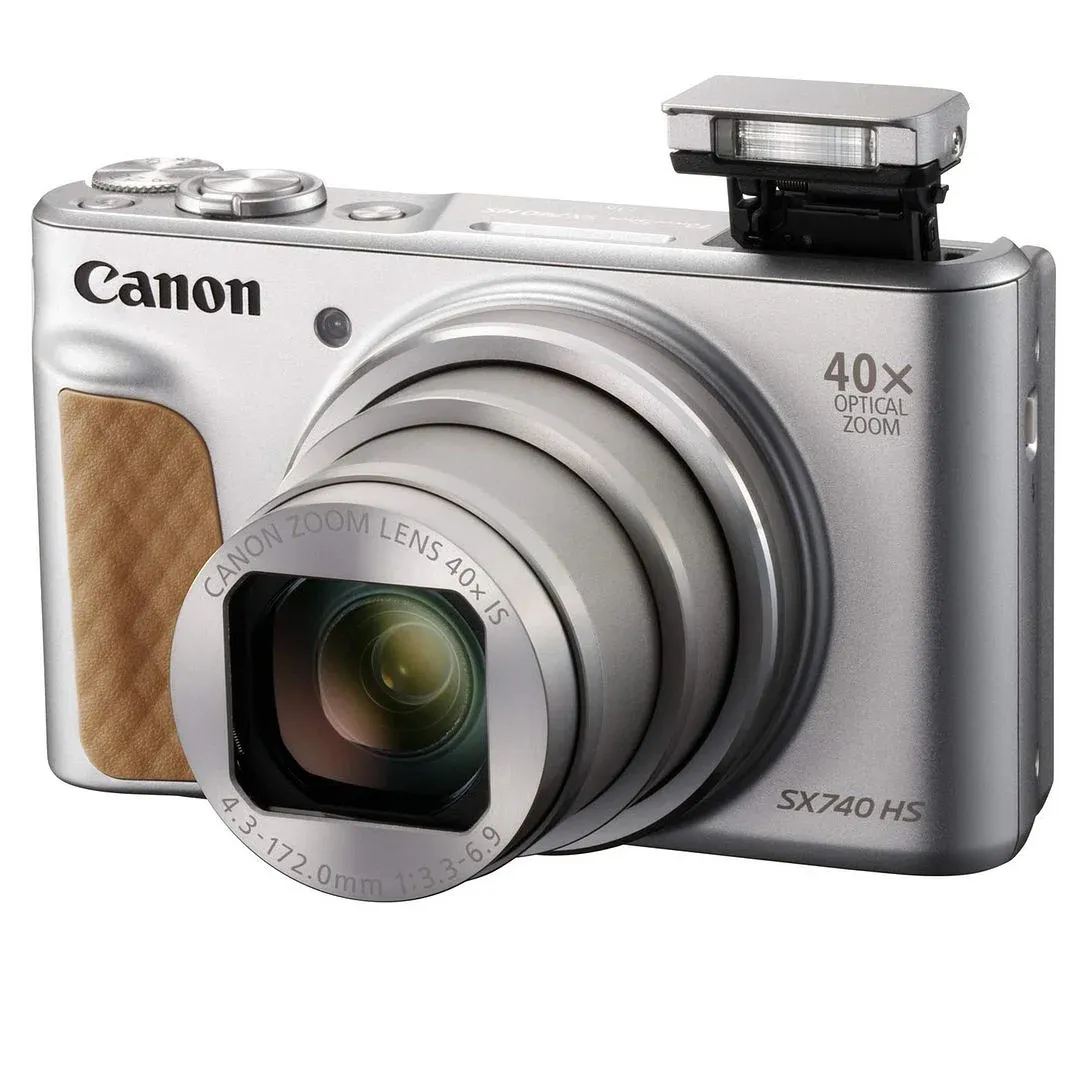 Canon PowerShot SX740 HS Digital Camera (Silver) with SanDisk 64GB Memory Card + Cleaning Pen + SV Premium Accessory Bundle
