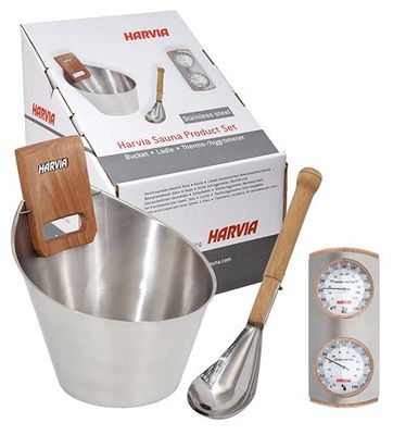 set seau pour sauna en inox